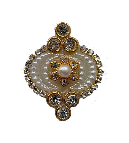 Elegant Pearl Stone Buti ✨ – Designer Kundan Craft Embellishment