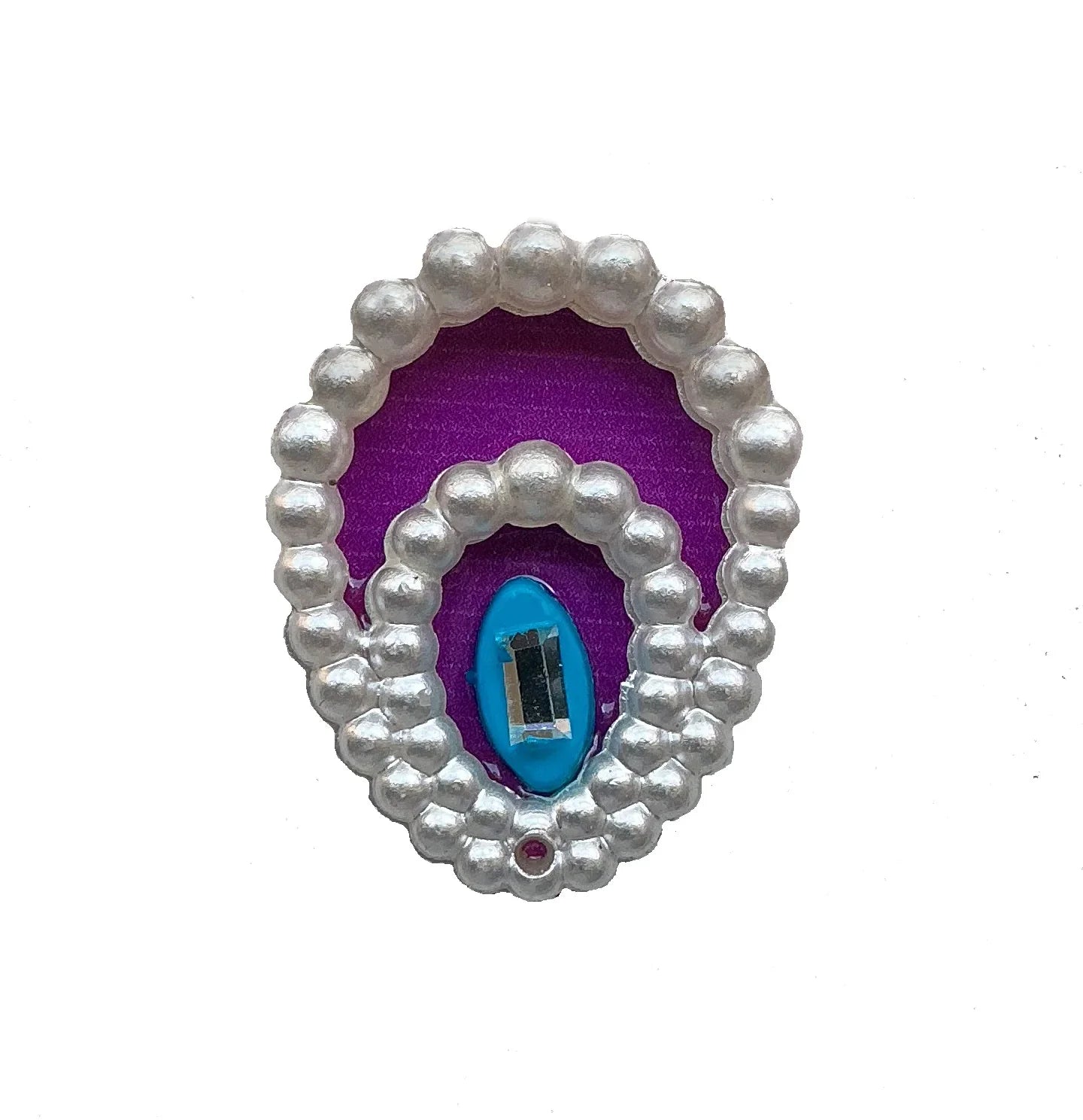 Royal Oval Pearl Kundan Buti ✨ – Designer Turquoise Stone Embellishment - Radhe Shringar