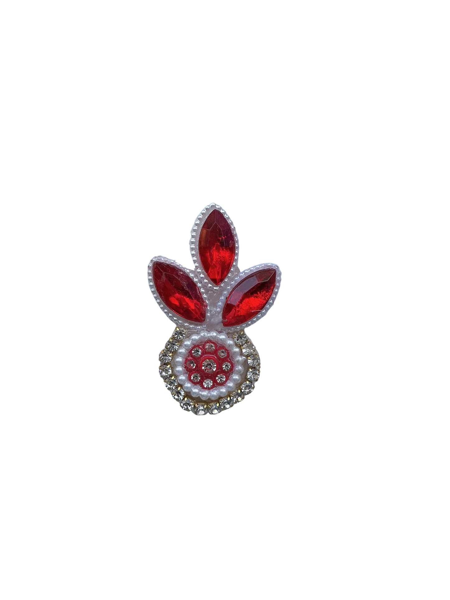 Elegant Red Kundan Floral Buti Patch ✨ - Radhe Shringar