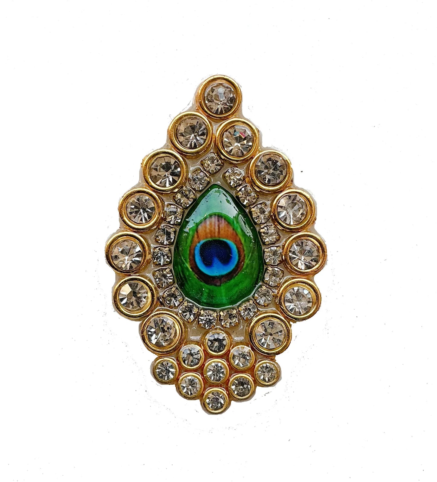 Peacock Stone Kundan Buti ✨ – Designer Ethnic Craft Embellishment - Radhe Shringar
