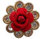 Mini Red Rose Kundan Buti Patch ✨  – Designer Floral Embellishment for Blouse & Lehenga