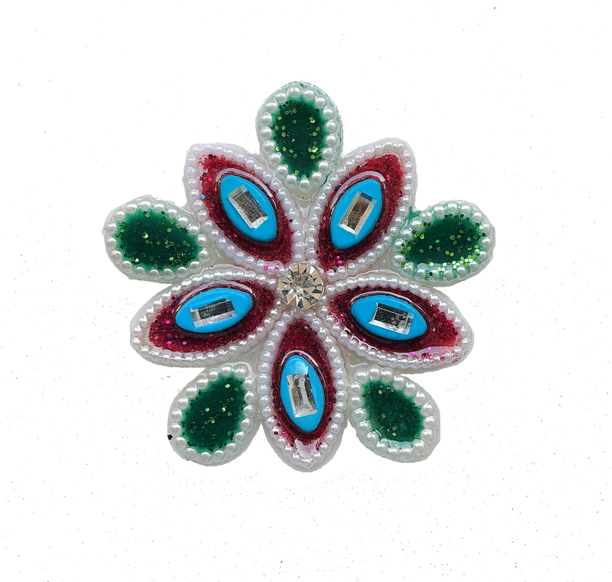 Multicolor Floral Pearl Kundan Buti Patch ✨  – Designer Embellishment for Lehenga & Blouse - Radhe Shringar