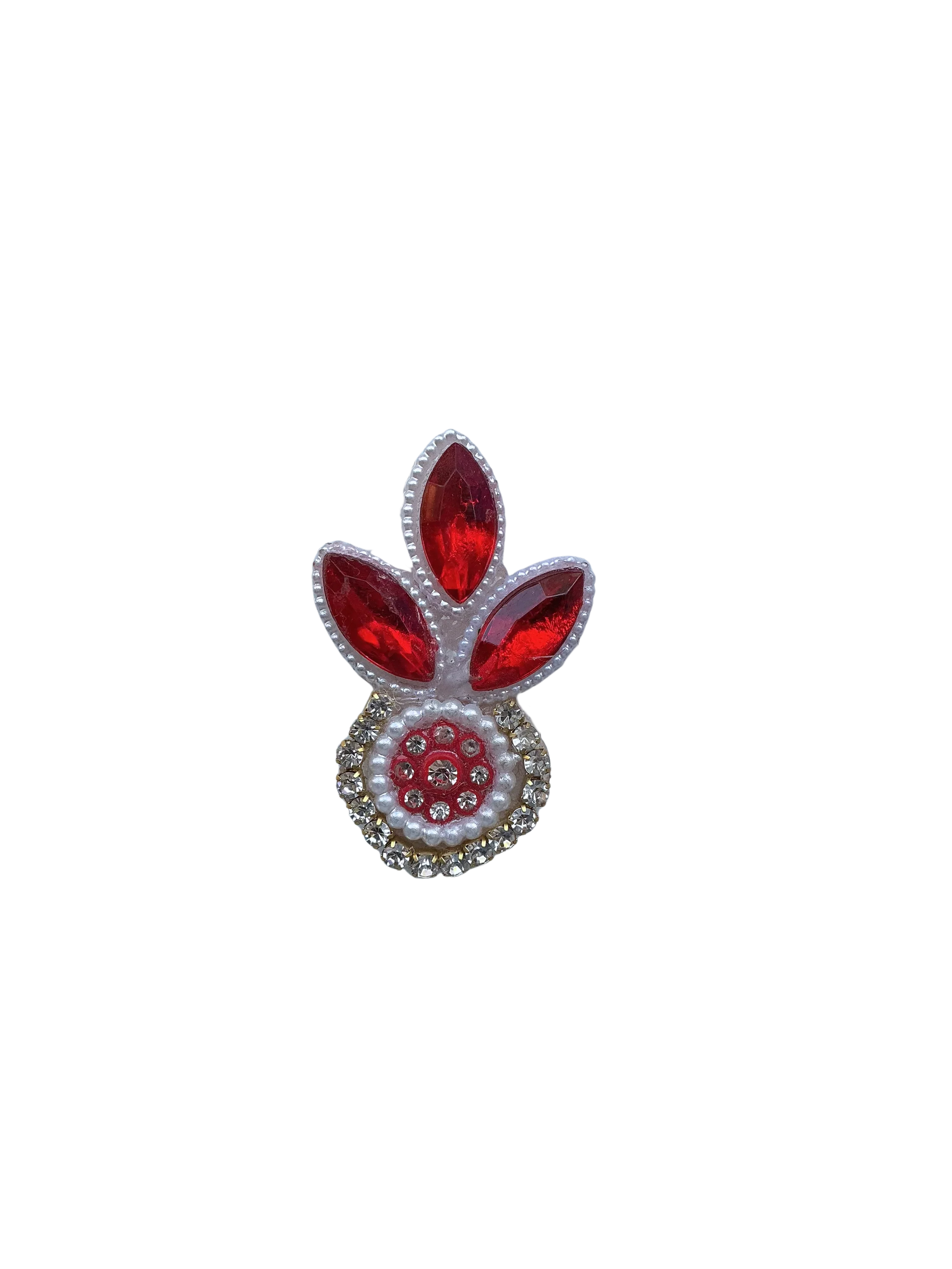 Elegant Red Kundan Floral Buti Patch ✨ - Radhe Shringar