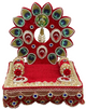 Red Velvet Peacock Feather Laddu Gopal Singhasan ✨
