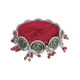 Laddu Gopal Asan Red Velvet With Radha Krishna Medallions Pearl & Crystal Border – Single Size