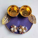 Purple Kundan Mini Resin Pooja Thali (3 Inch) ✨