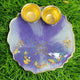 Lavender Swastik Gold-Flake Resin Pooja Thali (4 Inch) ✨