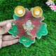 Green & Pink 3D Ganesha Resin Pooja Thali (5 Inch) ✨