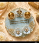Royal Ivory Ganesha Mantra Resin Pooja Thali (6 Inch) ✨