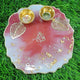 Blush Ivory Ganesha Gold-Leaf Resin Pooja Thali (6 Inch) ✨