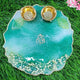 Teal Pearl Cascade Ganesha Resin Pooja Thali (6 Inch) ✨