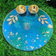 Teal Gold-Sprig Ganesha Resin Pooja Thali (6 Inch) ✨