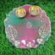 Mehndi Green & Maroon Pearl Resin Pooja Thali (6 Inch) ✨
