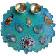 Turquoise Peacock Paisley Resin Pooja Thali (8 Inch) ✨