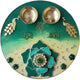 Green Peacock Shubh Labh 3D Lotus Resin Pooja Thali (8 Inch) ✨