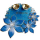 Blue 3D Lily Ganesha Resin Pooja Thali (8 Inch) ✨