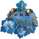 Blue Ganesha Shubh Labh 3D Floral Resin Pooja Thali (8 Inch) ✨