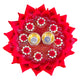 Red Lotus Petal Resin Pooja Thali (8 Inch) ✨
