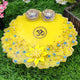Sunshine Om Golden Lotus Resin Pooja Thali (8 Inch) ✨