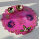 Magenta Peacock Mor Pankh Resin Pooja Thali (8 Inch) ✨