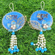 Blue Floral Shubh Labh Resin Door Hanging (Pair) ✨