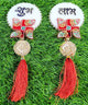 Red Swastik Meenakari Shubh Labh Door Hanging (Pair) ✨