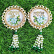 White & Blue Floral Shubh Labh Door Hanging (Pair) ✨