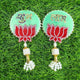 Green Red-Lotus Shubh Labh Door Hanging (Pair) ✨