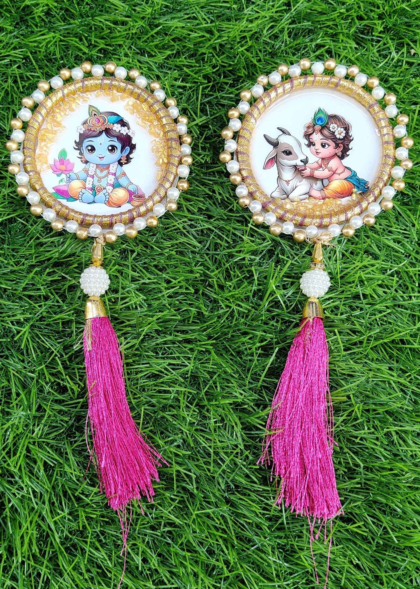 Bal Krishna Shubh Labh Resin Door Hanging (Pair) ✨