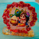 Bal Krishna Makhan Resin Photo Frame Idol Stand – Red ✨
