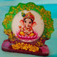 Green Ganesha on Lotus Resin Photo Frame Idol Stand ✨