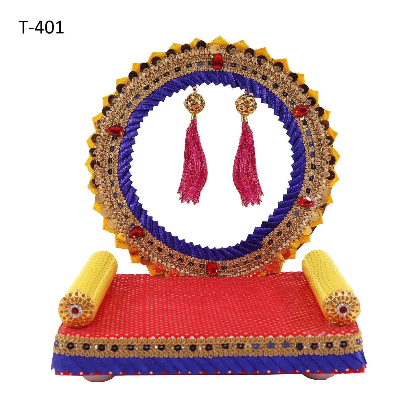 Chakra Latkan Laddu Gopal Singhasan ✨ – Designer Velvet Jhula Seat for Bal Gopal - Radhe Shringar