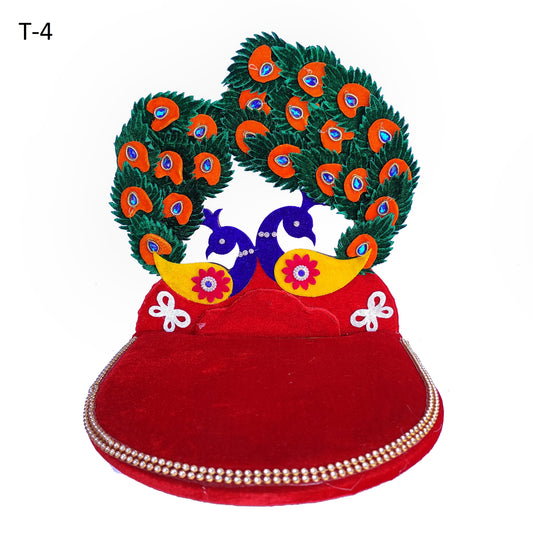 Double Peacock Designer Laddu Gopal Singhasan ✨ – Royal Velvet Bed for Bal Gopal